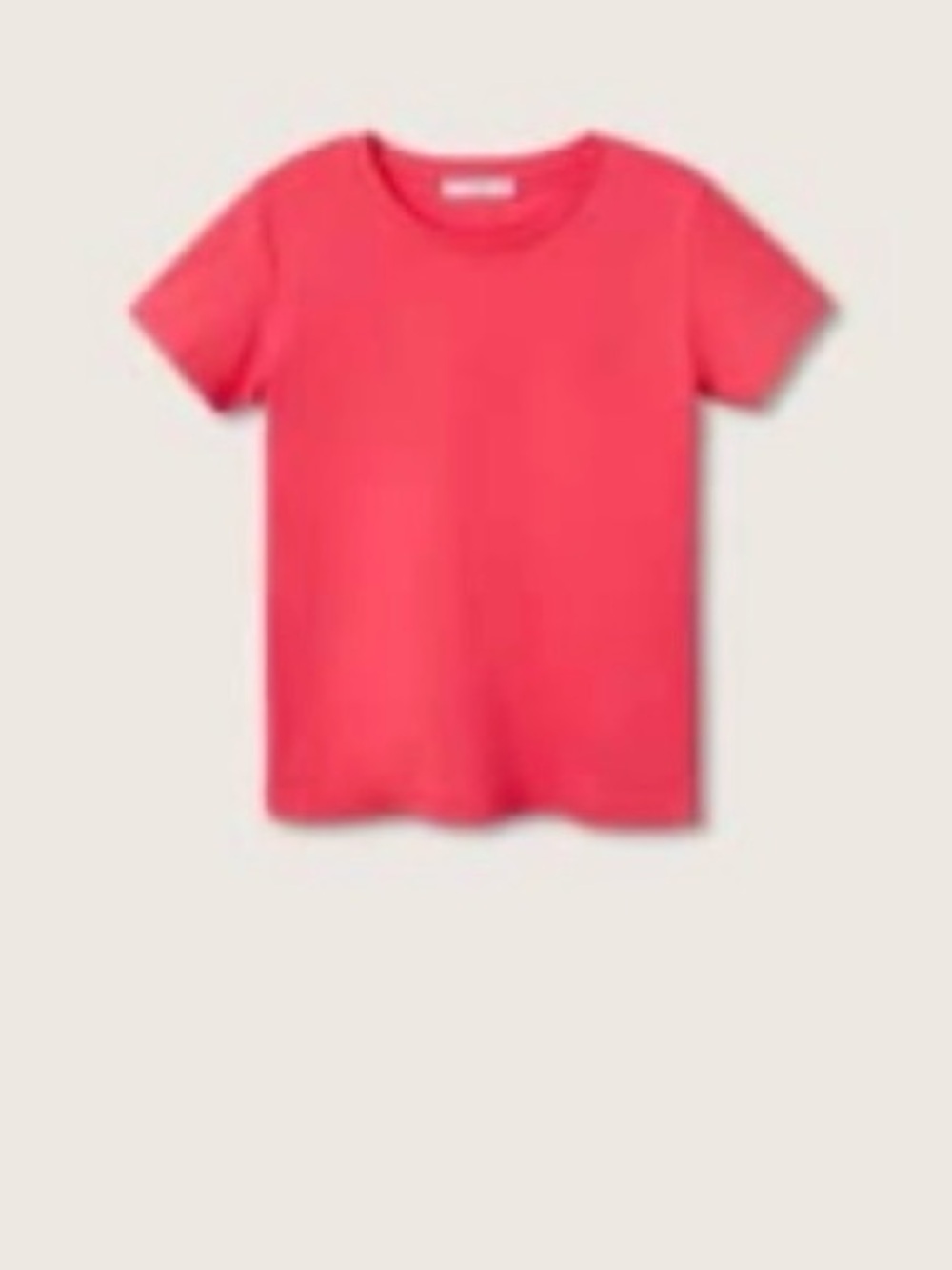 Mango Short Sleeve Crewneck Tee in Hot Pink